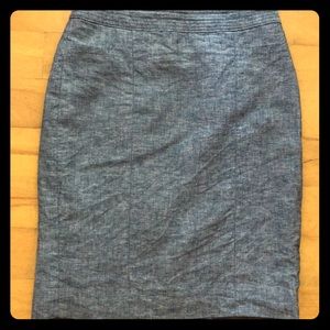 Banana Republic Chambray Pencil Skirt Linen 0